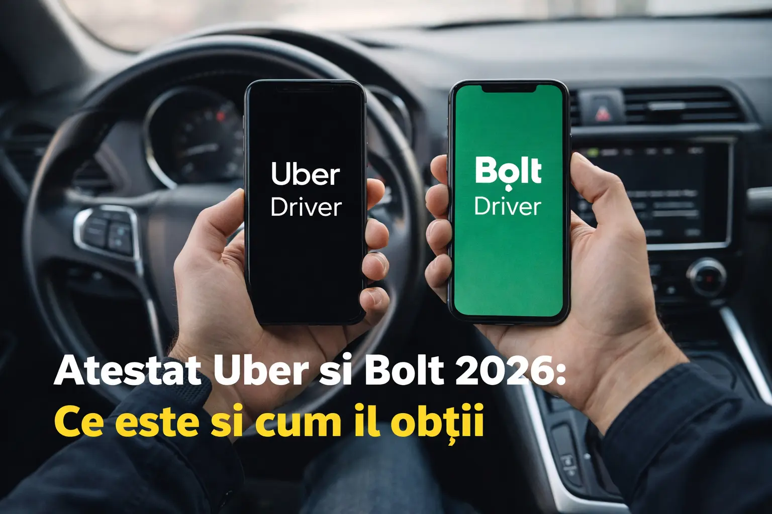 atestat uber si bolt 2026 aplicatii ridesharing in masina