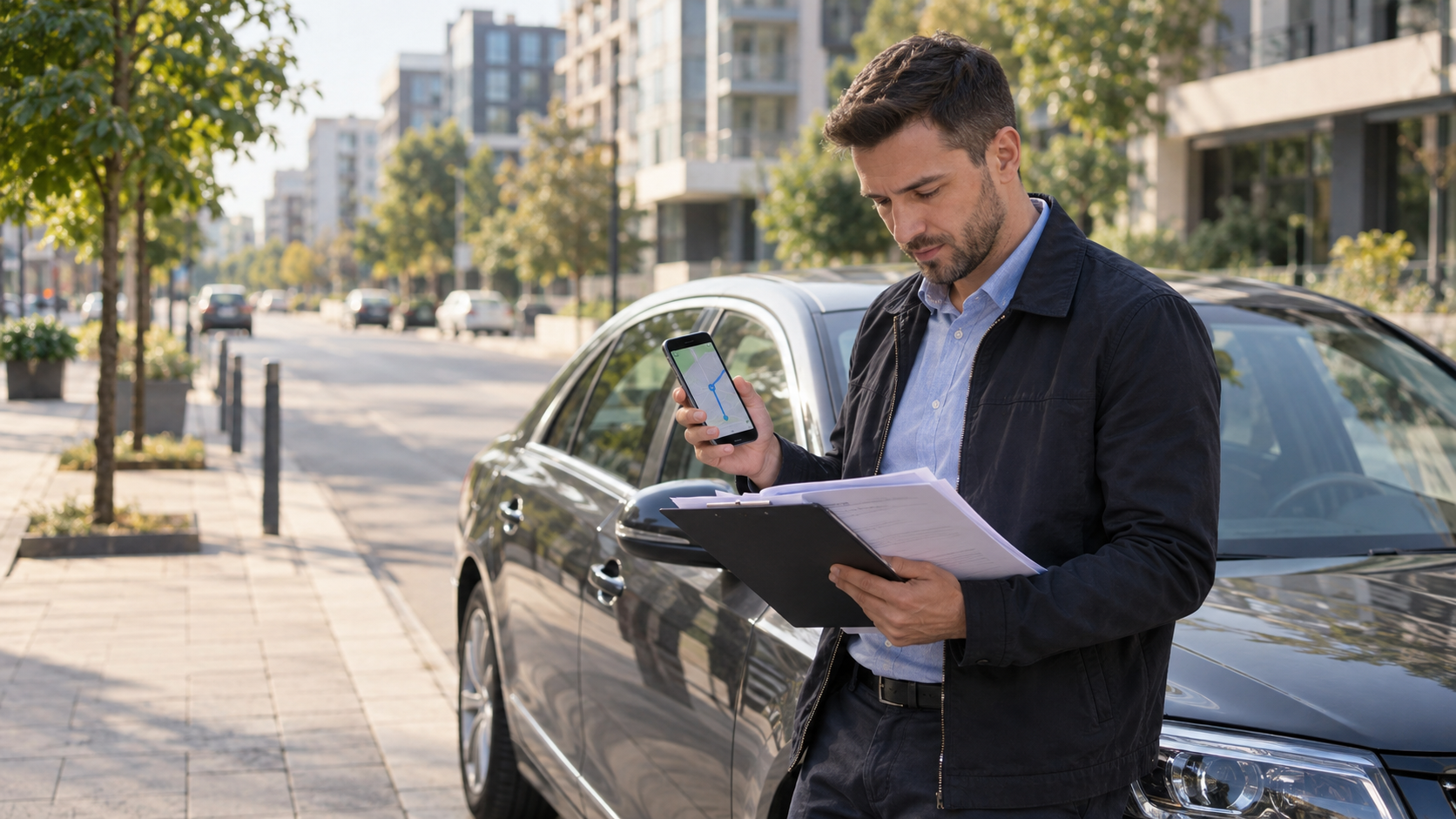 Template Sofer care verifica documentele pentru codul CAEN Uber si Bolt langa autoturism